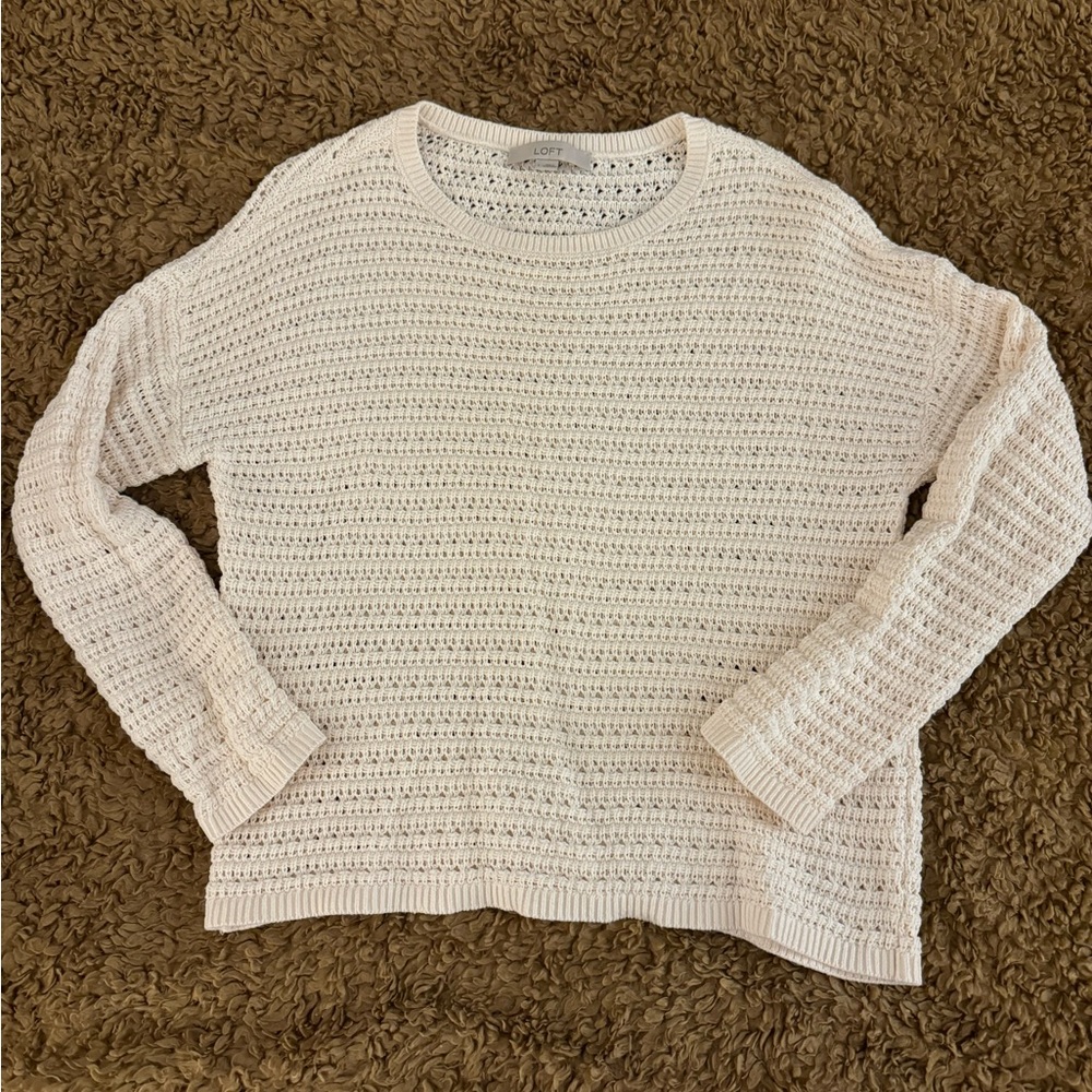 Loft 100% cotton crochet sweater